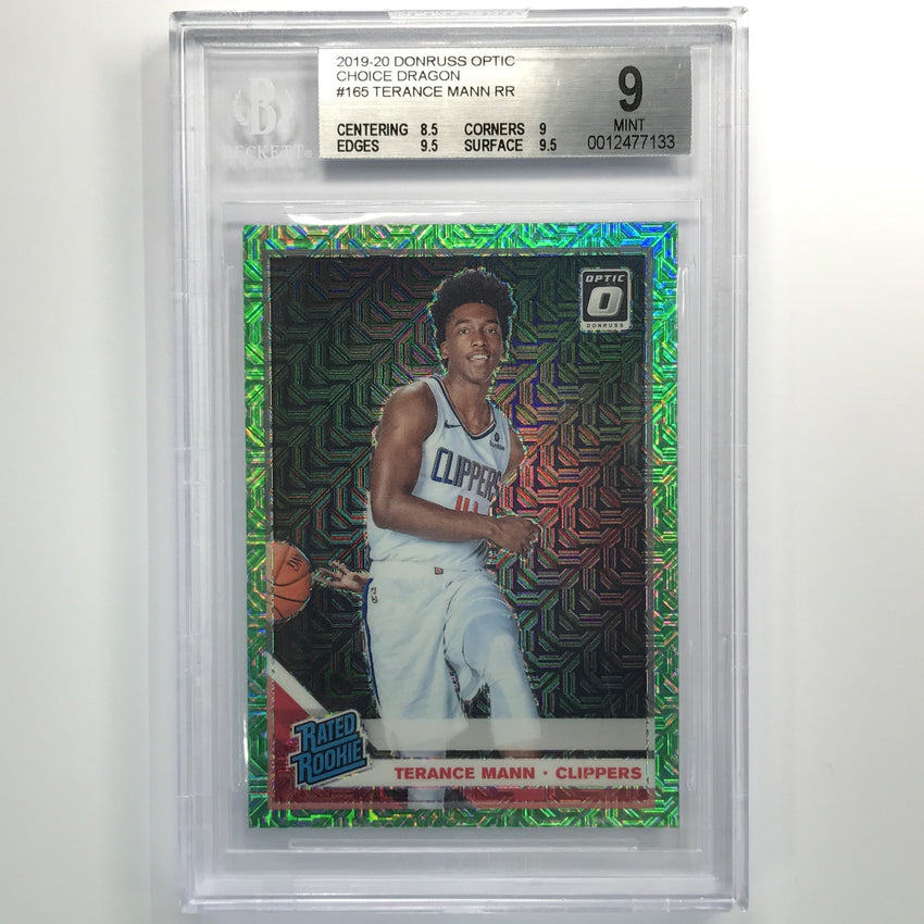2019-20 Donruss Optic Terance Mann Choice Rated Rookie Dragon No 165 BGS 9 133