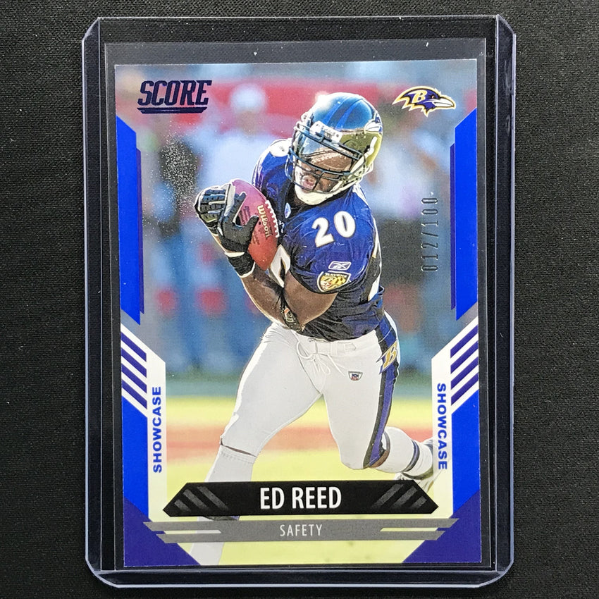 2021 Score Ed Reed Base Showcase Blue 12/100