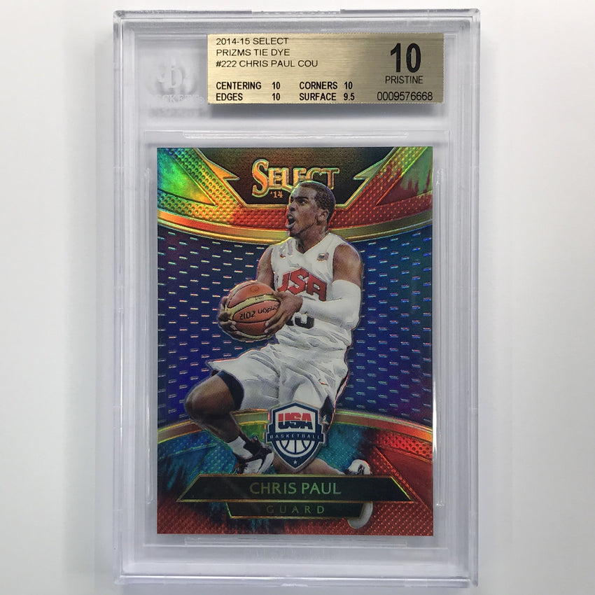 2014-15 Select Chris Paul Courtside Team Usa Prizm Tie Dye 10/25 BGS 10