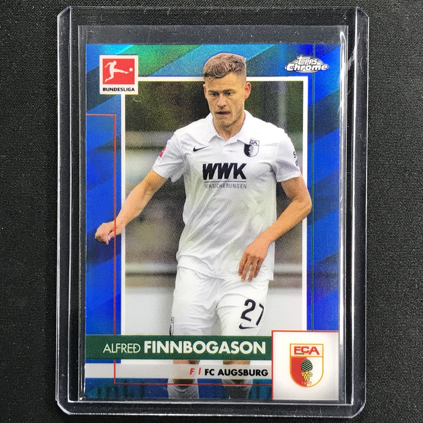 2020-21 Topps Chrome Bundesliga Alfred Finnbogason Blue Refractor 132/150