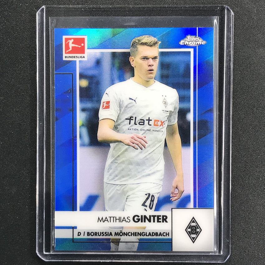 2020-21 Topps Chrome Bundesliga Matthias Ginter Blue Refractor 22/150