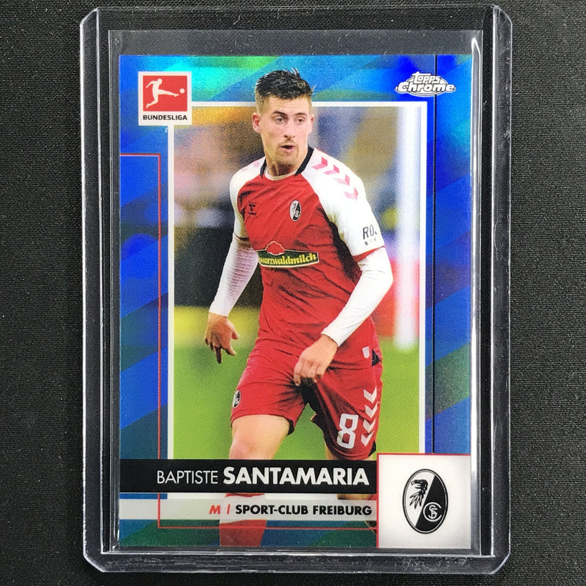 2020-21 Topps Chrome Bundesliga Baptiste Santamaria Blue Refractor 142/150