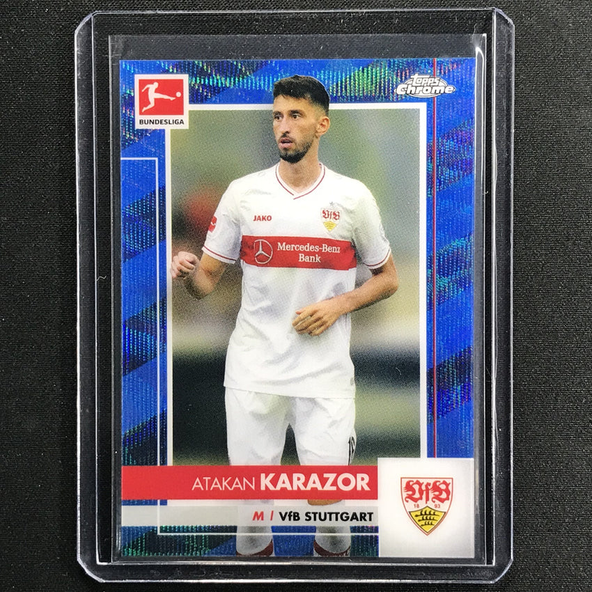 2020-21 Topps Chrome Bundesliga Atakan Karazor Blue Wave Refractor 97/150