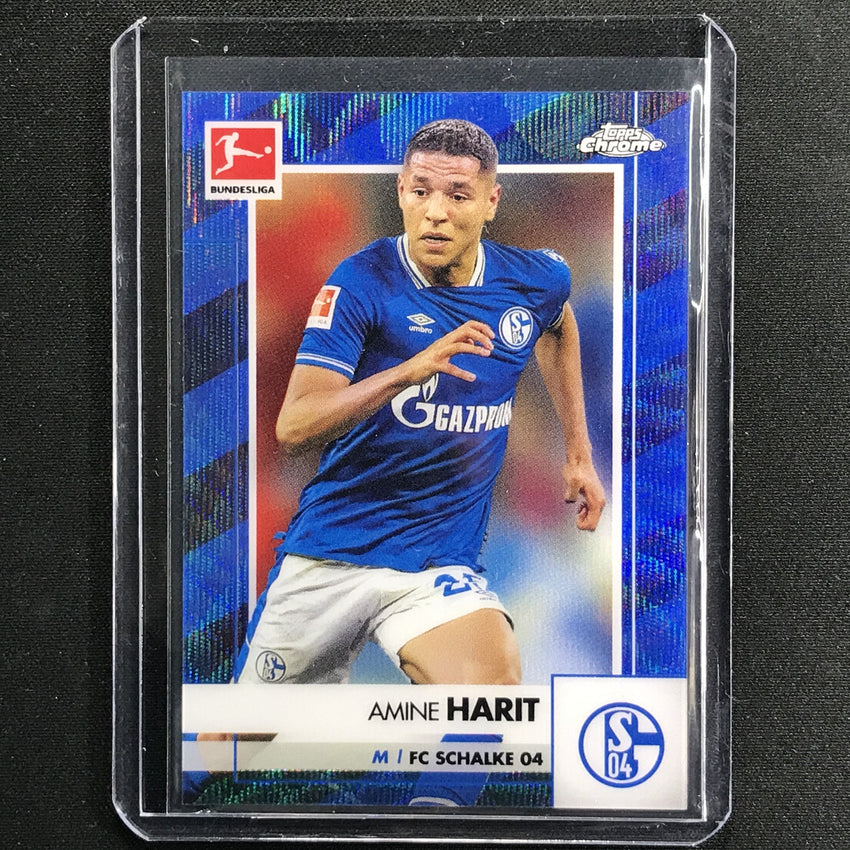 2020-21 Topps Chrome Bundesliga Amine Harit Blue Wave Refractor 79/150