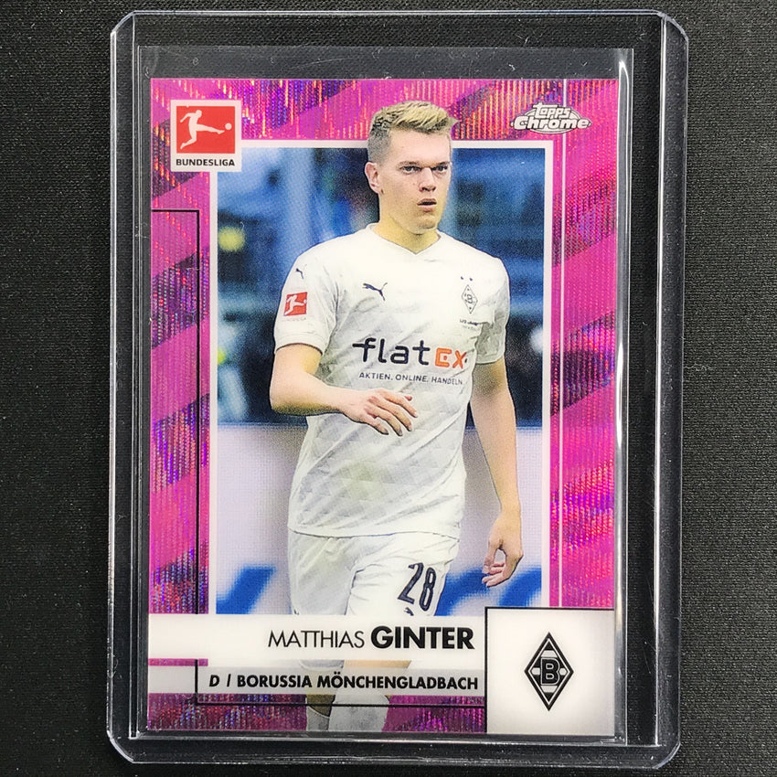 2020-21 Topps Chrome Bundesliga Matthias Ginter Pink Wave Refractor 22/75