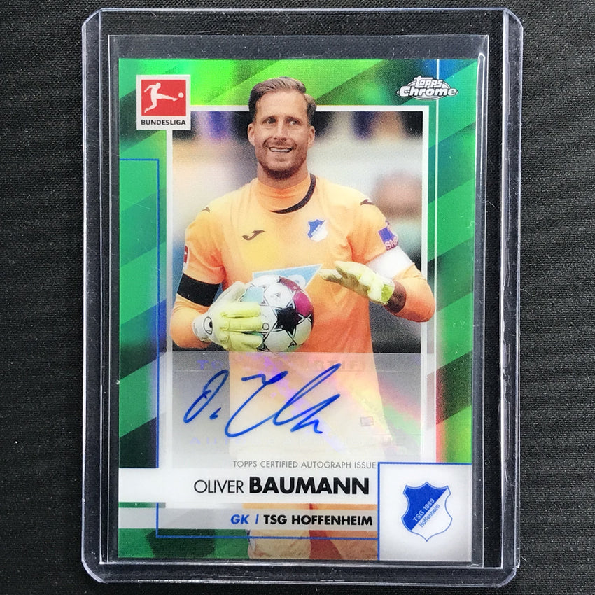 2020-21 Topps Chrome Bundesliga Oliver Baumann Green Refractor Auto 61/99