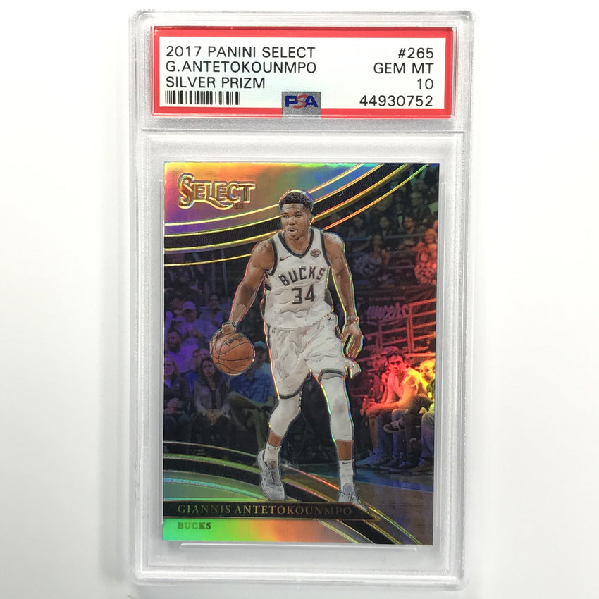2017-18 Select Giannis Antetokounmpo Courtside Prizm Silver Sp No 265 PSA 10 752