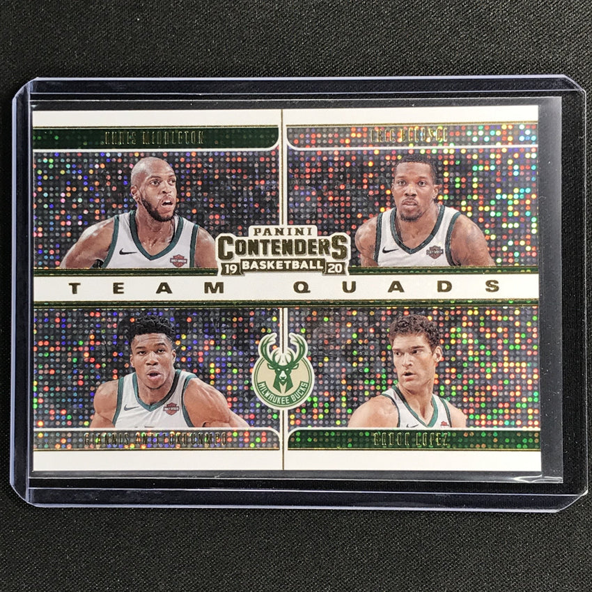 2019-20 Contenders GIANNIS ANTETOKOUNMPO MIDDLETON LOPEZ Team Quads #17