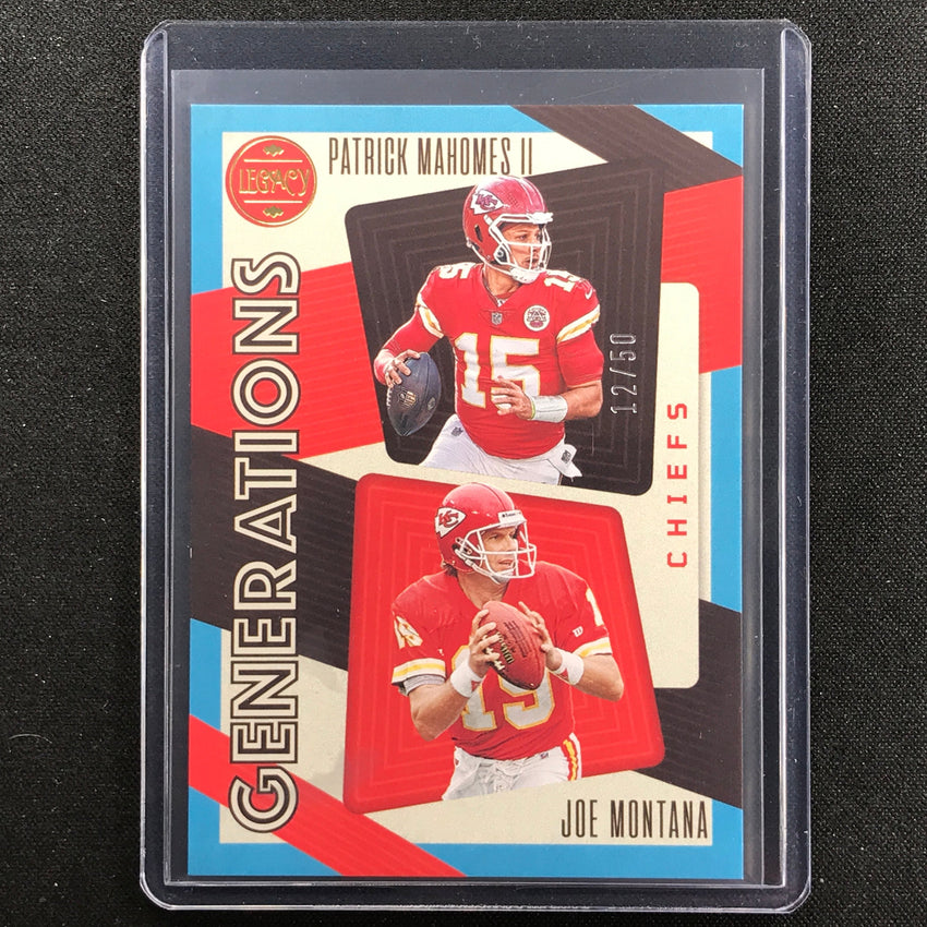 2023 Legacy Joe Montana Patrick Mahomes Ii Generations Blue 12/50