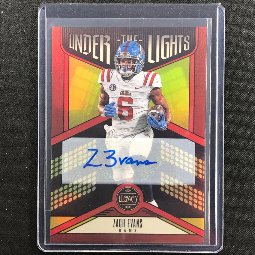 2023 Legacy Zach Evans Under The Lights Rookie Auto Ruby 1/50