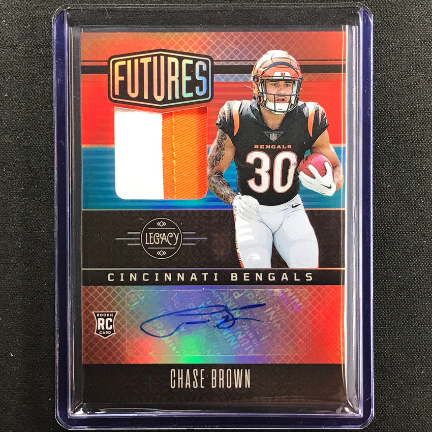 2023 Legacy Chase Brown Futures Rookie Jersey Patch Auto Ruby 2/100