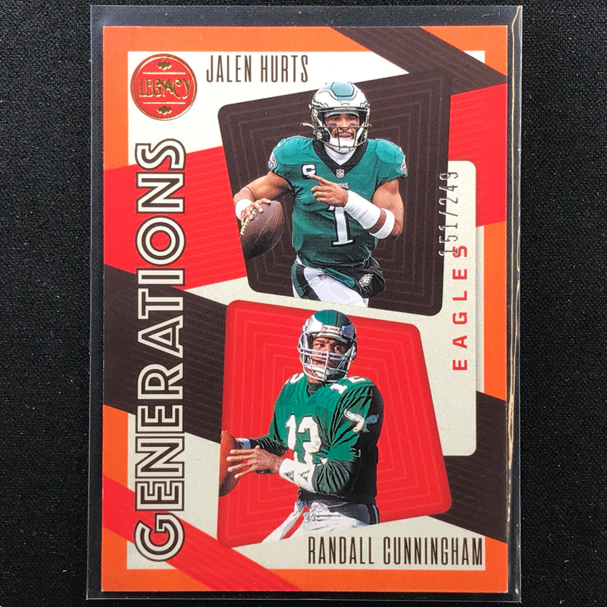 2023 Legacy Jalen Hurts Randall Cunningham Generations Orange /249