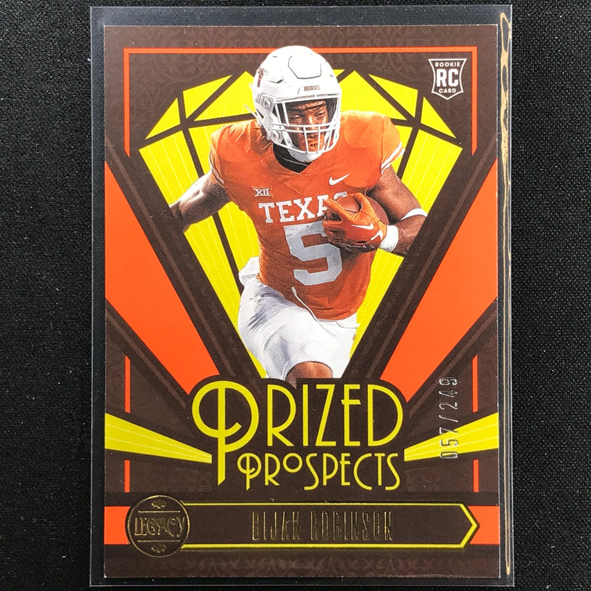 2023 Legacy Bijan Robinson Prized Prospects Rookie Orange /249
