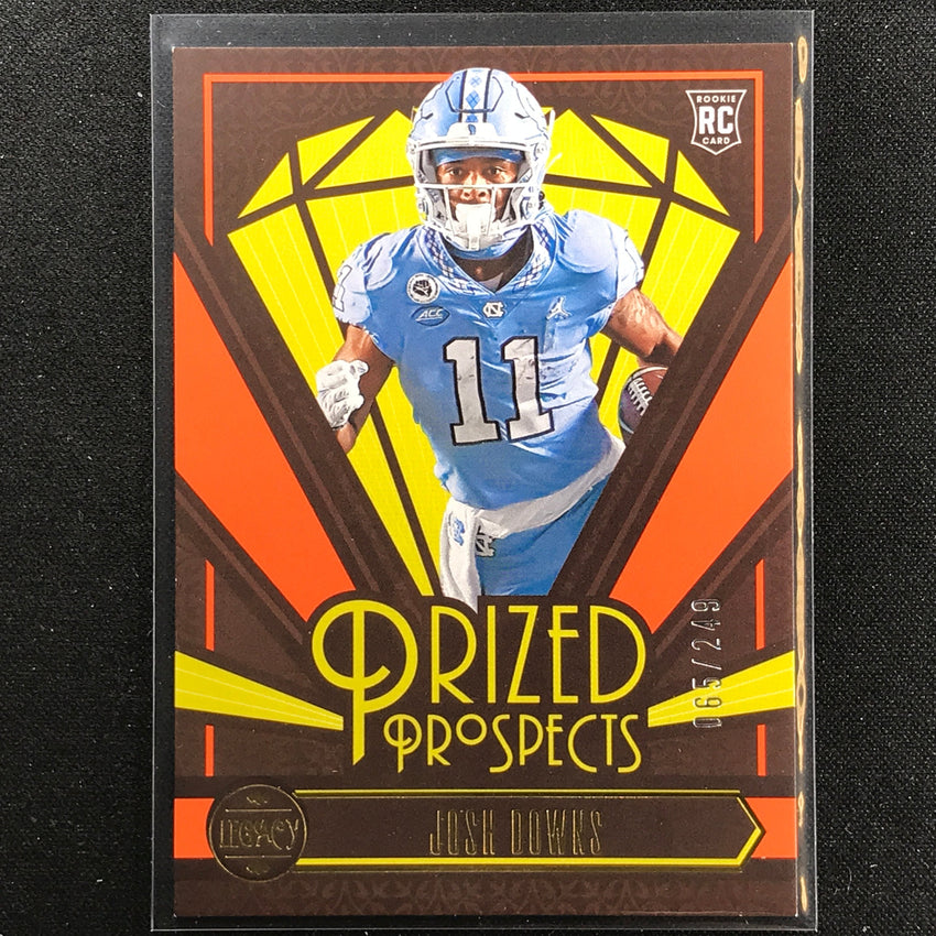 2023 Legacy Josh Downs Prized Prospects Rookie Orange /249