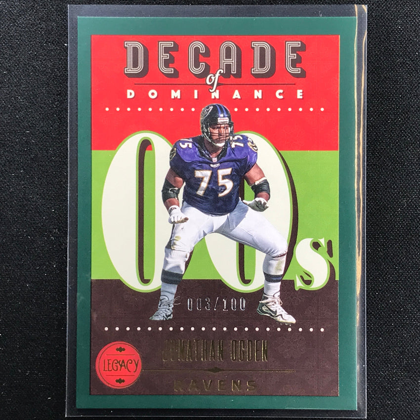 2023 Legacy Jonathan Ogden Decade Of Dominance Green 3/100
