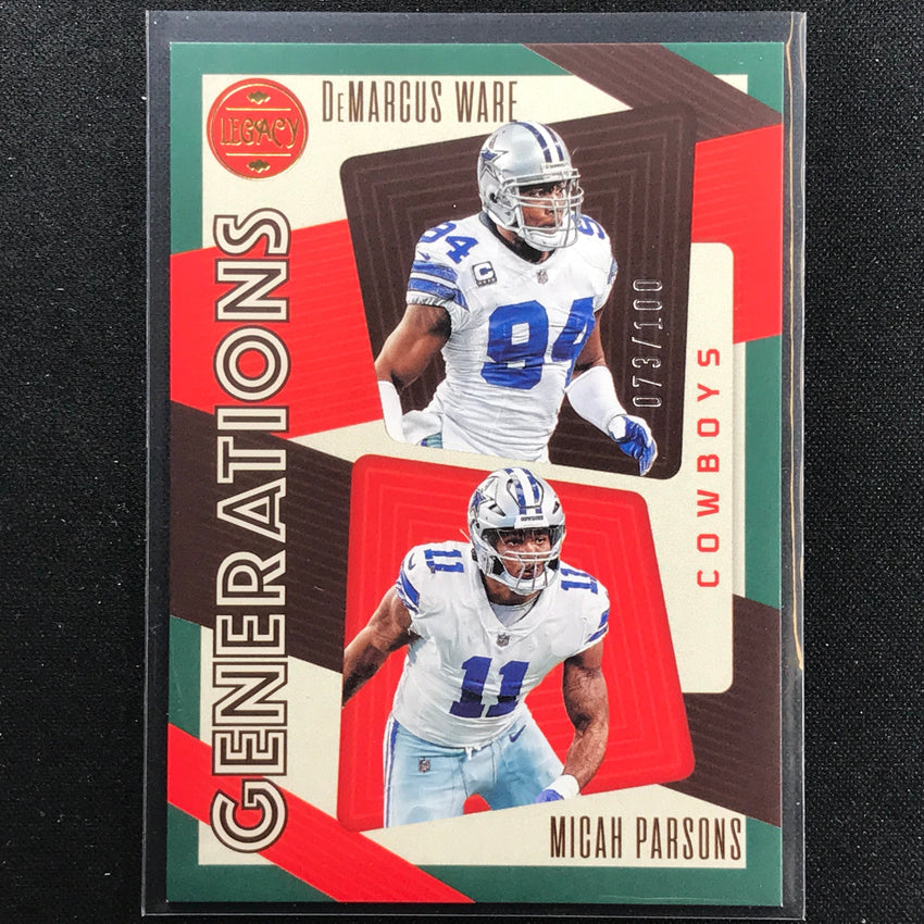 2023 Legacy Demarcus Ware Micah Parsons Generations Green 73/100