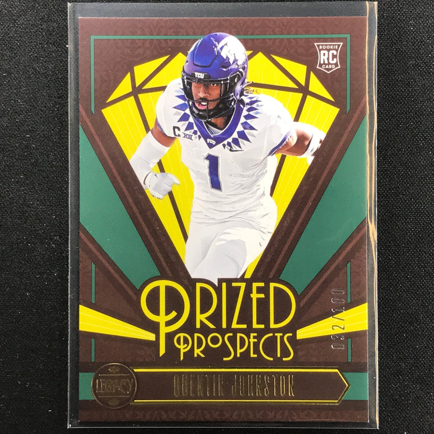 2023 Legacy Quentin Johnston Prized Prospects Rookie Green 32/100
