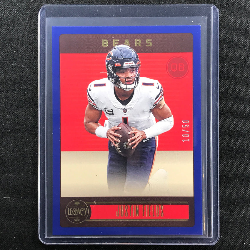 2023 Legacy Justin Fields Base Blue 10/50