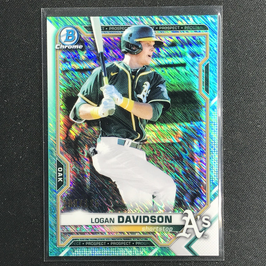 2021 Bowman Chrome Logan Davidson Prospect Aqua Shimmer /125