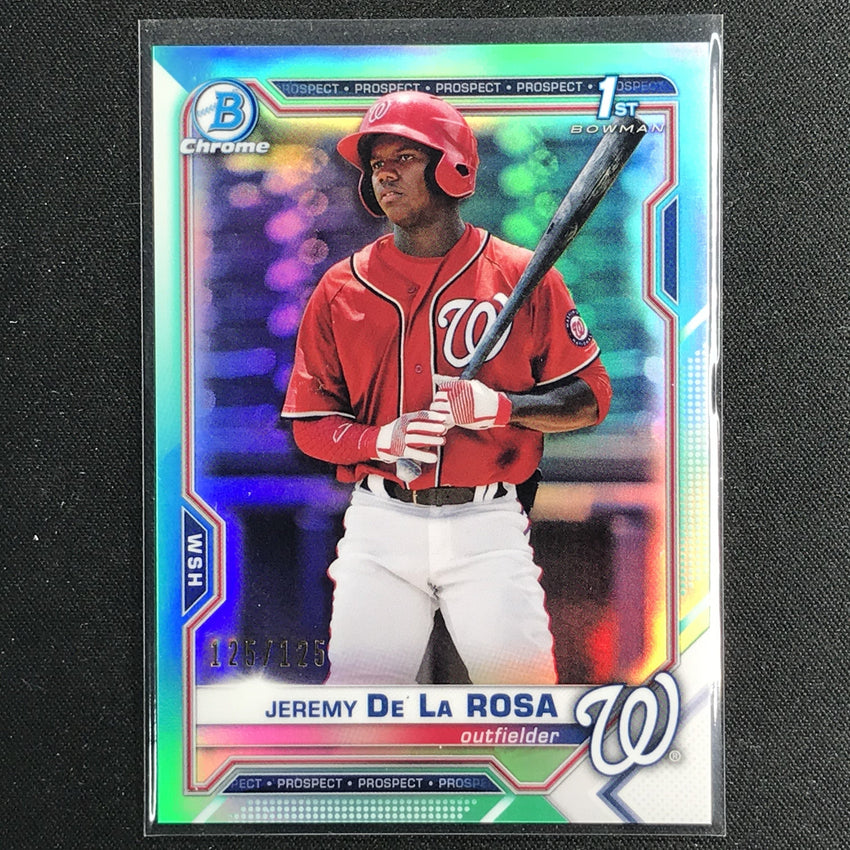 2021 Bowman Chrome Jeremy De La Rosa Prospect 1st Bowman Aqua Refractor /125