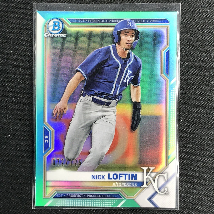 2021 Bowman Chrome Nick Loftin Prospect Aqua Refractor /125