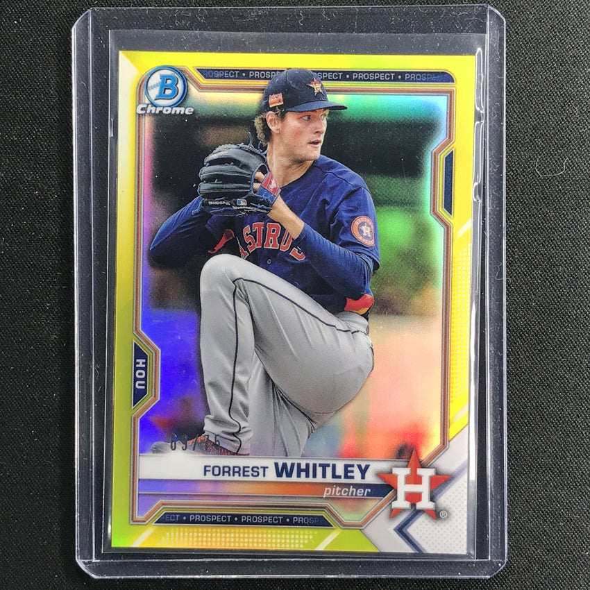 2021 Bowman Chrome Forrest Whitley Prospect Yellow Refractor /75