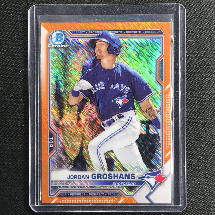 2021 Bowman Chrome Jordan Groshans Prospect Orange Mini-diamond /25