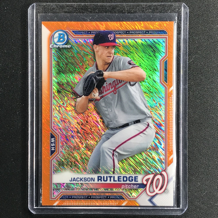 2021 Bowman Chrome Jackson Rutledge Prospect Orange Mini-diamond /25