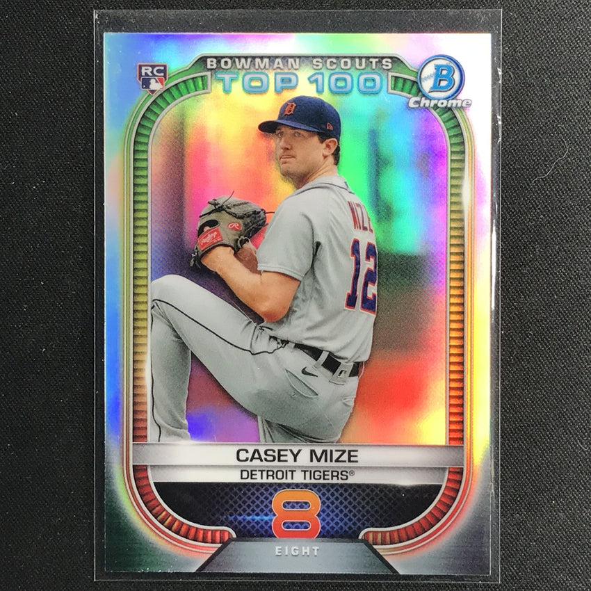 2021 Bowman Chrome Casey Mize Rookie Bowman Scouts Top 100 Refractor No 8