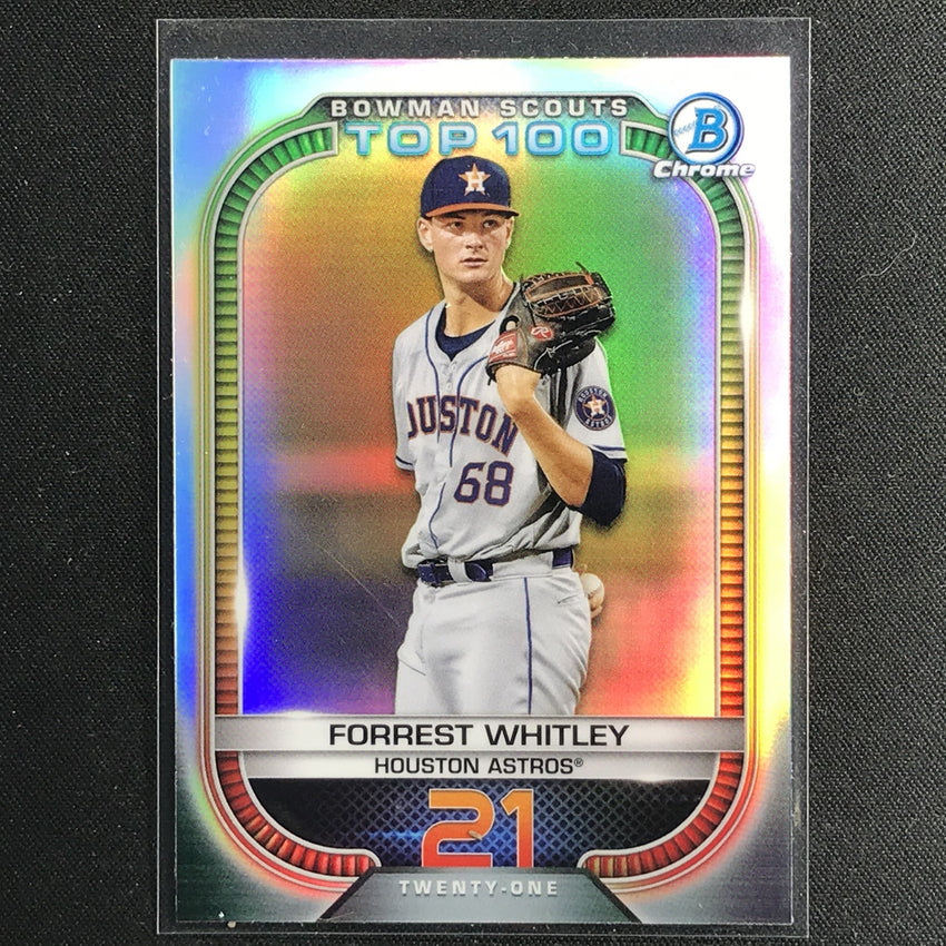 2021 Bowman Chrome Forrest Whitley Bowman Scouts Top 100 Refractor No 21