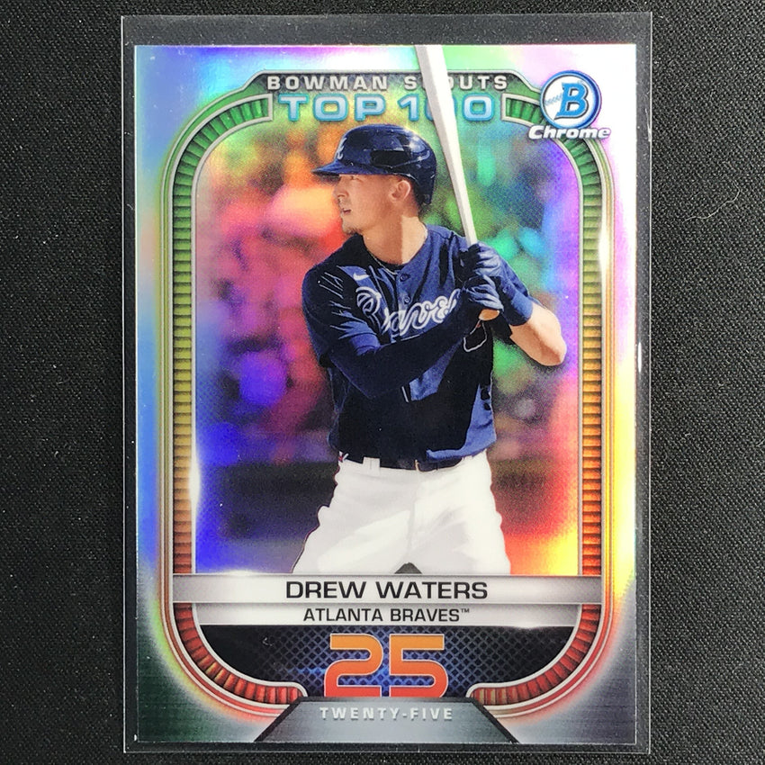 2021 Bowman Chrome Drew Waters Bowman Scouts Top 100 Refractor No 25