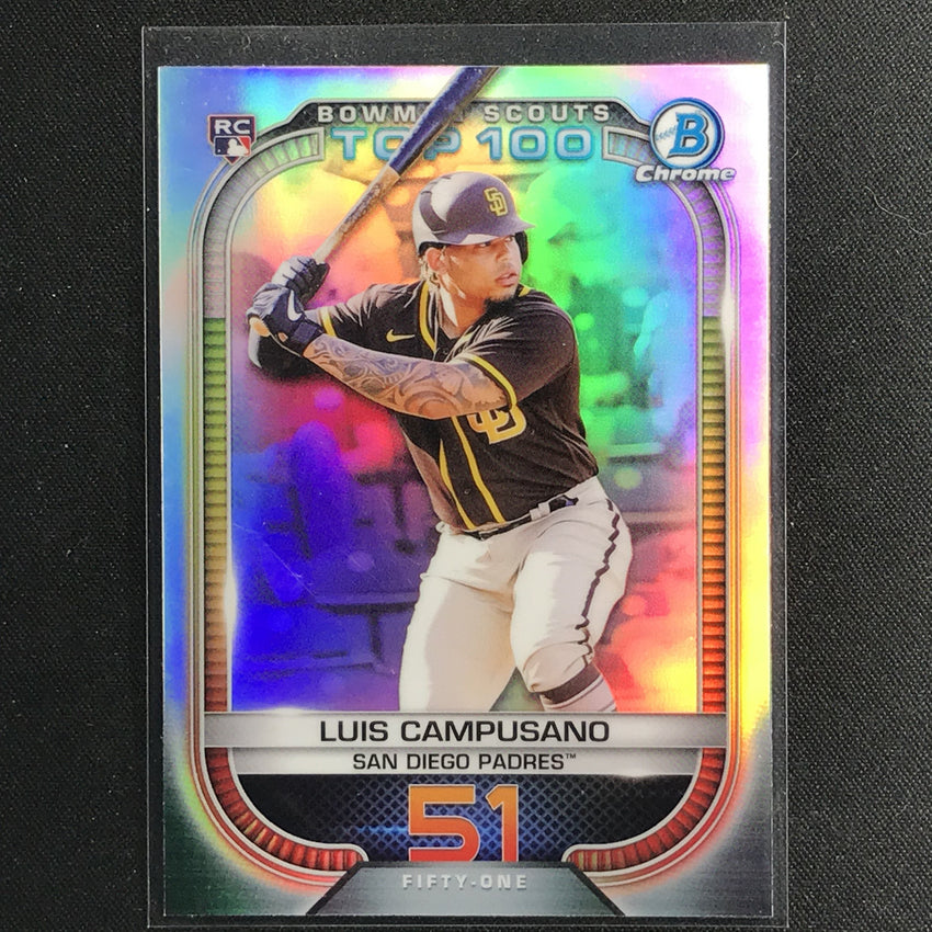 2021 Bowman Chrome Luis Campusano Rookie Bowman Scouts Top 100 Refractor No 51