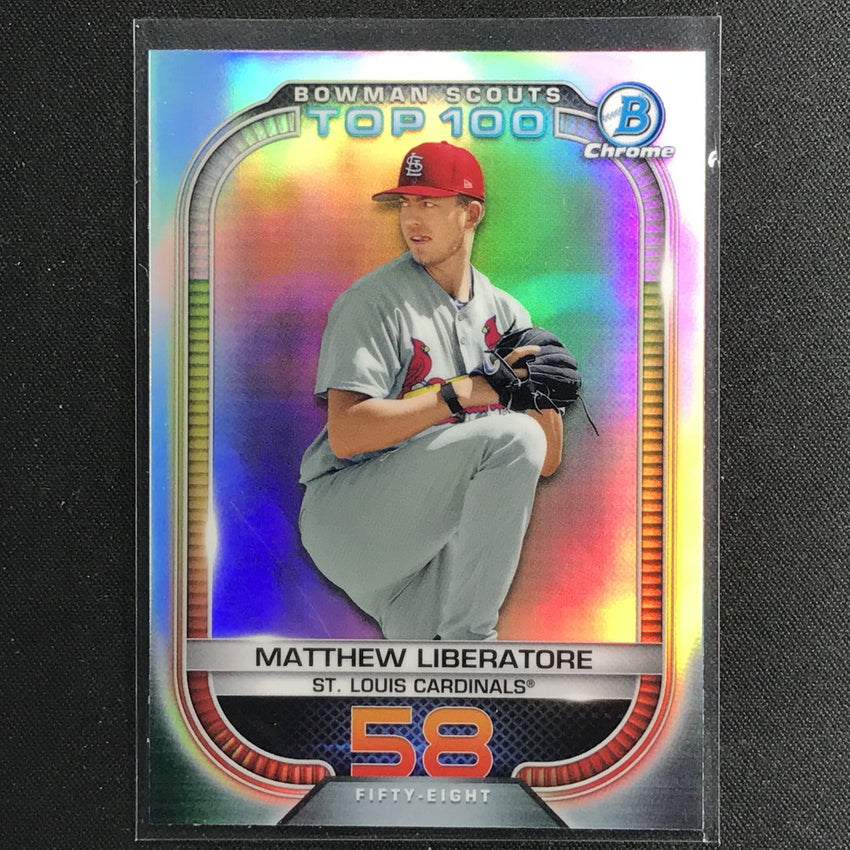 2021 Bowman Chrome Matthew Liberatore Bowman Scouts Top 100 Refractor No 58