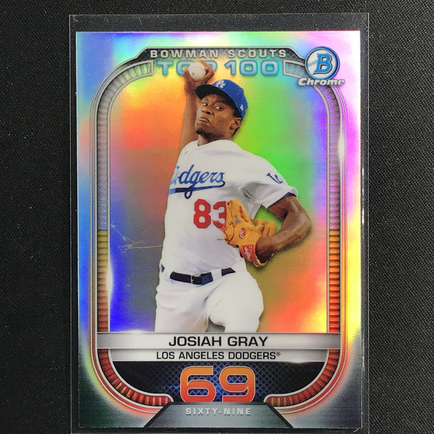 2021 Bowman Chrome Josiah Gray Bowman Scouts Top 100 Refractor No 69