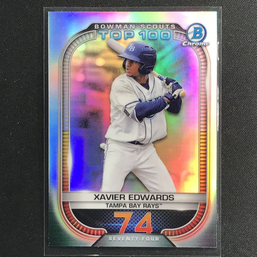2021 Bowman Chrome Xavier Edwards Bowman Scouts Top 100 Refractor No 74