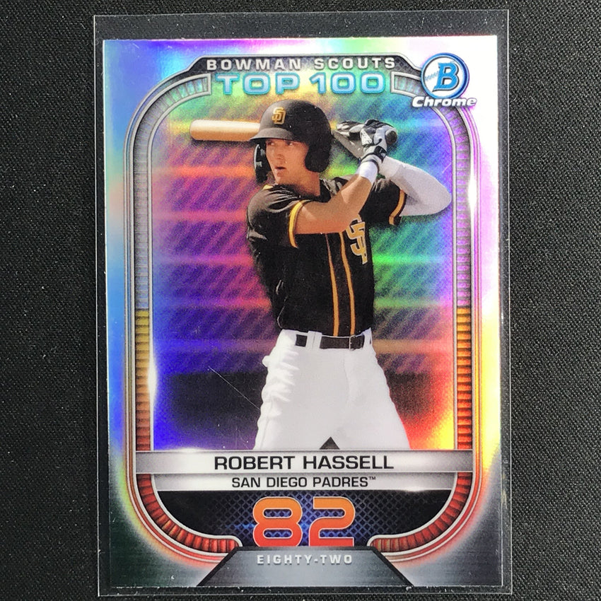 2021 Bowman Chrome Robert Hassell Bowman Scouts Top 100 Refractor No 82