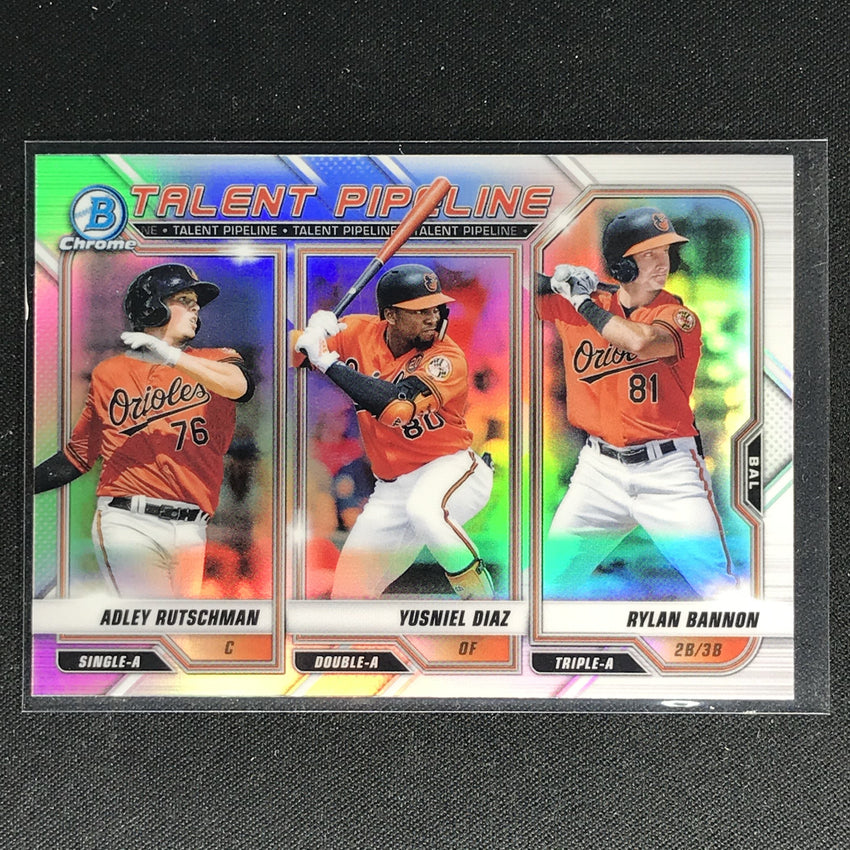 2021 Bowman Chrome Rutschman Diaz Bannon Talent Pipeline Refractor No Bal