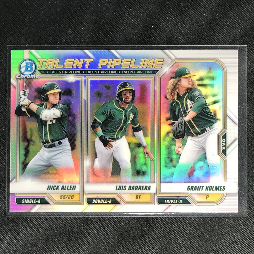 2021 Bowman Chrome ALLEN BARRERA HOLMES Talent Pipeline Refractor #OAK