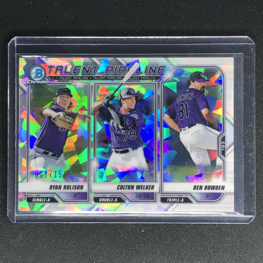2021 Bowman Chrome Rolison Welker Bowden Talent Pipeline Atomic Refractor /150