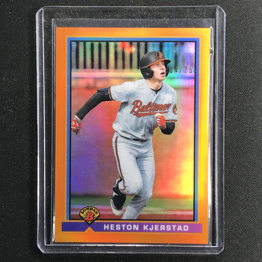 2021 Bowman Chrome Heston Kjerstad 1991 Bowman Orange Refractor 4/25