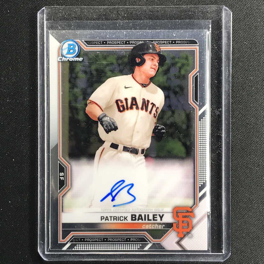 2021 Bowman Chrome Patrick Bailey Prospect Autograph Base No Pb