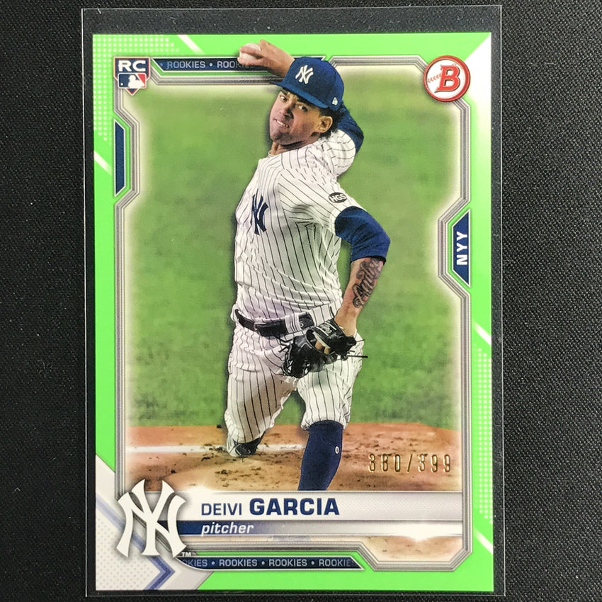 2021 Bowman Deivi Garcia Rookie Neon Green Border /399