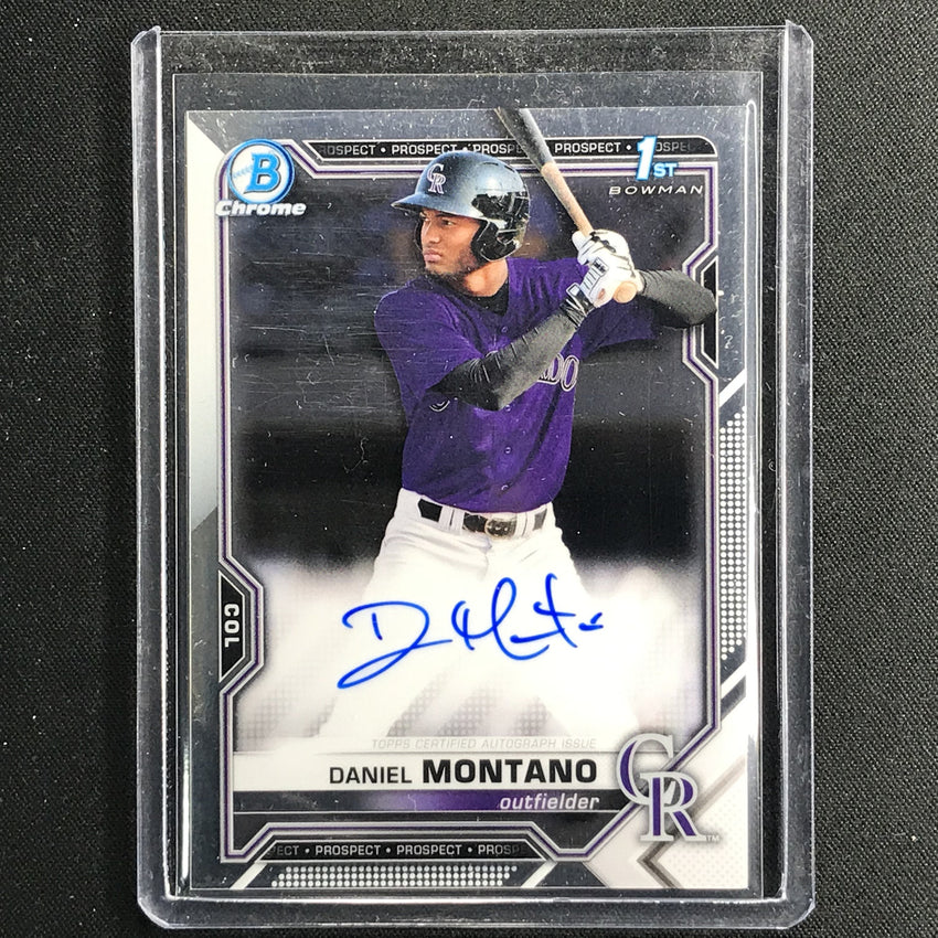 2021 Bowman Chrome Daniel Montano Prospect 1st Bowman Autograph Base No Dm