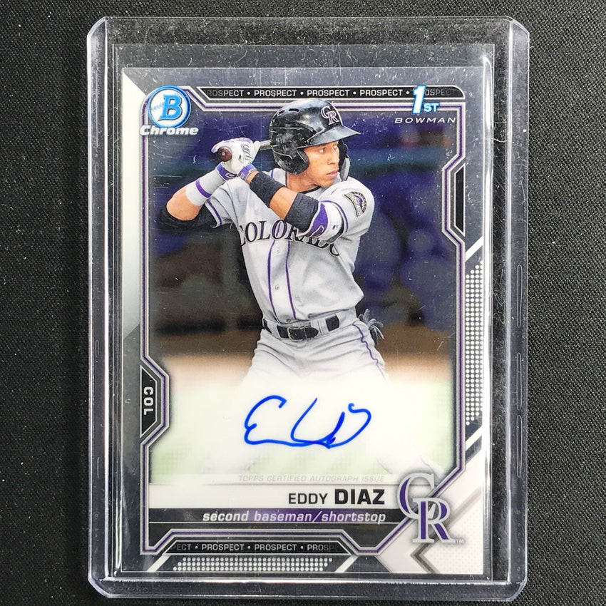 2021 Bowman Chrome EDDY DIAZ Prospect 1st Bowman Autograph Base #ED