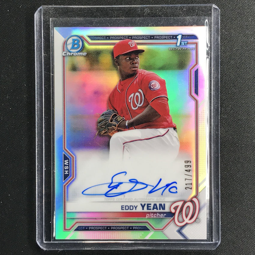 2021 Bowman Chrome Eddy Yean Prospect 1st Bowman Autograph Refractor 217/499