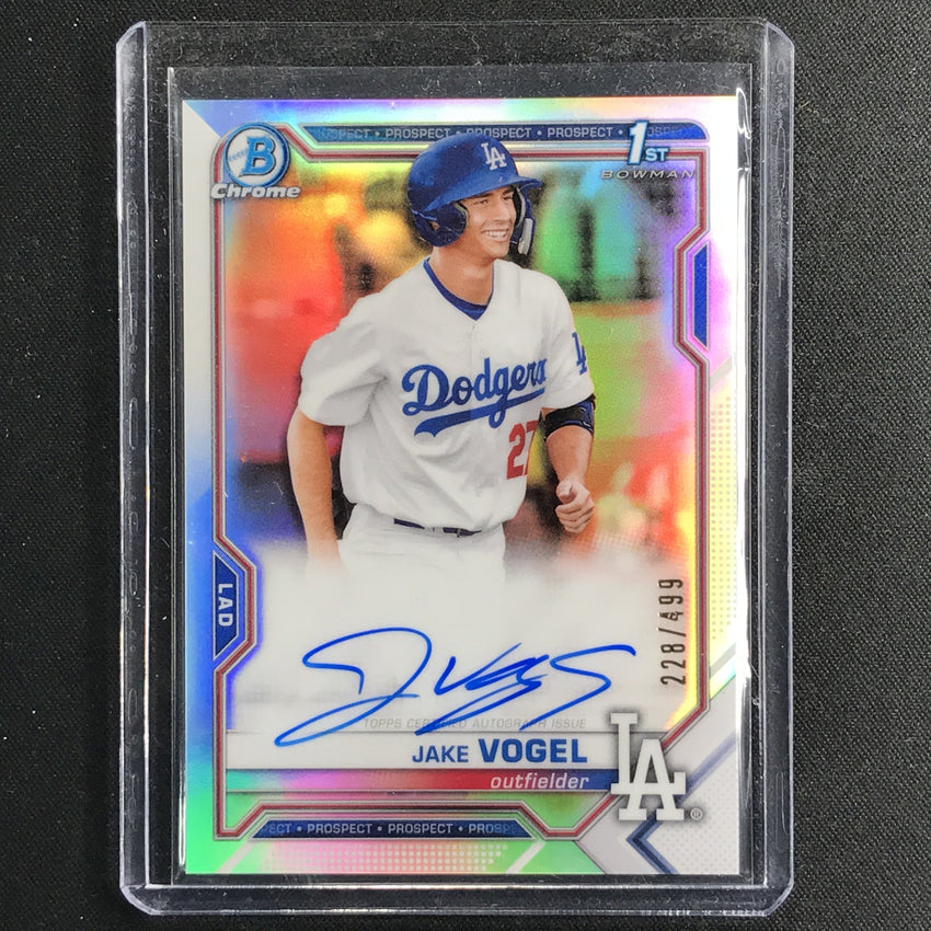 2021 Bowman Chrome Jake Vogel Prospect 1st Bowman Autograph Refractor 228/499