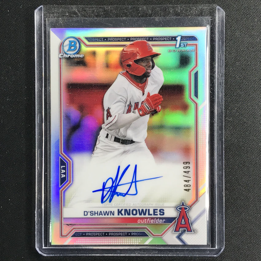2021 Bowman Chrome Dshawn Knowles Prospect 1st Bowman Auto Refractor 484/499