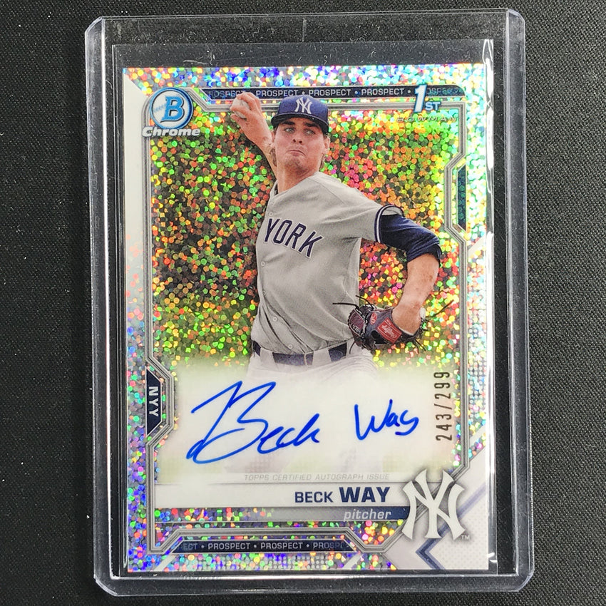 2021 Bowman Chrome Beck Way Prospect 1st Bowman Autograph Speckle 243/299