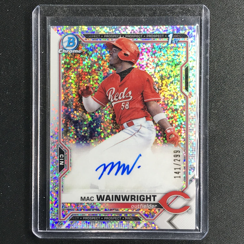 2021 Bowman Chrome Mac Wainwright Prospect 1st Bowman Autograph Speckle 141/299