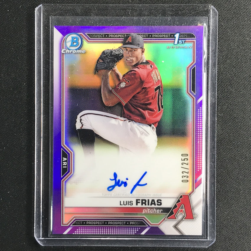 2021 Bowman Chrome Luis Frias Prospect 1st Bowman Autograph Purple 32/250